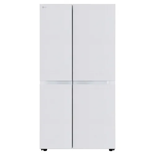 LG 650 Litres Side by Side Door Convertible Refrigerator with Door Cooling+, Hygiene Fresh+, Glass Finish (GL-B257DLW3, Linen White)