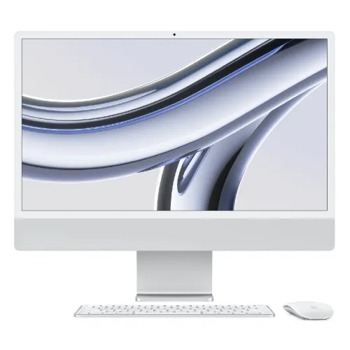 Apple iMac (Apple M3 Chip/ 8-core CPU/ 8GB RAM/ 256GB SSD/ 24-inch (60.96 cm) 4.5K Retina display / 10-core GPU/ macOS/ Silver)