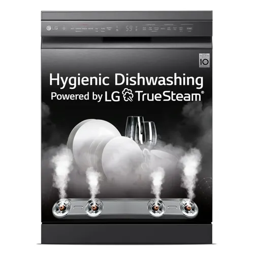 LG 14 Place Setting Free Standing Dish Washer with TrueSteam, QuadWash, EasyRack Plus, Wi-Fi Enabled, Inverter Direct Drive (DFB424FM, Matte Black)