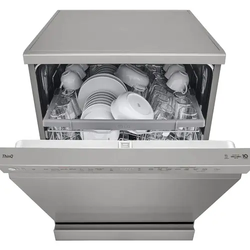 LG 14 Place Settings Free Standing Dishwasher with TrueSteam, QuadWash & Inverter Direct Drive (DFB532FP, Silver)