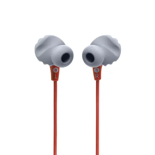 JBL Endurance Run 2 Wired Earphone with JBL Pure Bass Sound, IPX5 Rating, Flexsoft Eartips, Magnetic Earbuds, Fliphook & TwistLock (Coral Orange)