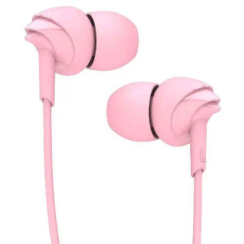 boAt BassHeads 110 Earphone with In Line Microphone, Super Extra Bass, 10 mm Dynamic Driver (Pink)