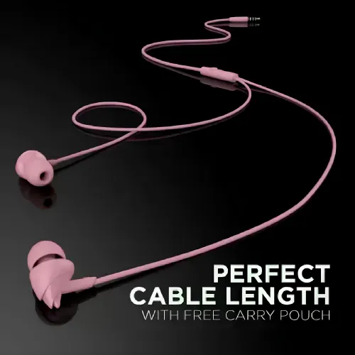 boAt BassHeads 110 Earphone with In Line Microphone, Super Extra Bass, 10 mm Dynamic Driver (Pink) 4 boAt BassHeads 110 Earphone with In Line Microphone, Super Extra Bass, 10 mm Dynamic Driver (Pink)
