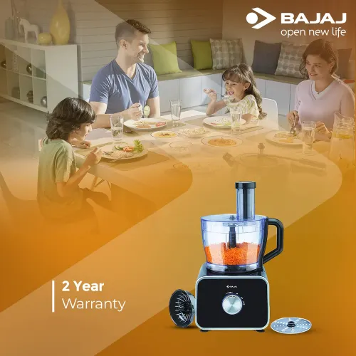 Bajaj FX-1000 DLX Food Processor & Mixer Grinder | 1000W Copper Motor | 9 Attachments | 3 Jars | Safety Interlock | Black 4 Bajaj FX-1000 DLX Food Processor & Mixer Grinder | 1000W Copper Motor | 9 Attachments | 3 Jars | Safety Interlock | Black