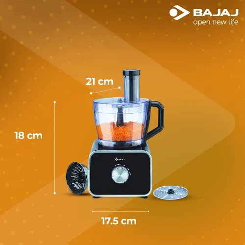 Bajaj FX-1000 DLX Food Processor & Mixer Grinder | 1000W Copper Motor | 9 Attachments | 3 Jars | Safety Interlock | Black 5 Bajaj FX-1000 DLX Food Processor & Mixer Grinder | 1000W Copper Motor | 9 Attachments | 3 Jars | Safety Interlock | Black