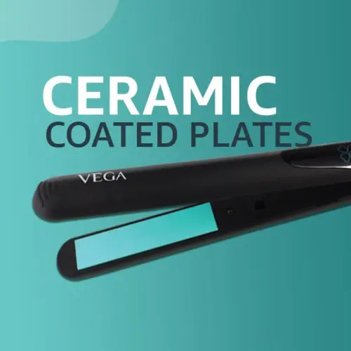 Vega Shine-On Hair Straightener with Ceramic Coated Plates, 2 Temperature Settings, Black (VHSH-34) 3 Vega Shine-On Hair Straightener with Ceramic Coated Plates, 2 Temperature Settings, Black (VHSH-34)