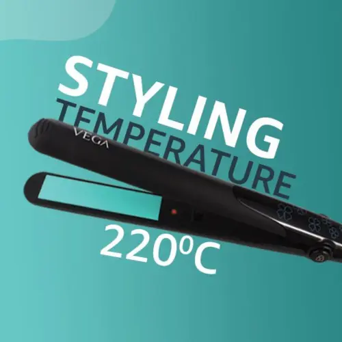 Vega Shine-On Hair Straightener with Ceramic Coated Plates, 2 Temperature Settings, Black (VHSH-34) 4 Vega Shine-On Hair Straightener with Ceramic Coated Plates, 2 Temperature Settings, Black (VHSH-34)