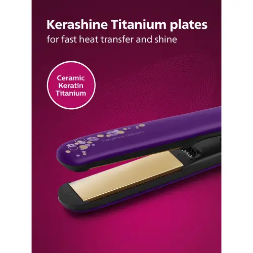 Philips Hair Straightener with Silk Protect Technology, 2 Temperature Settings, Purple (BHS336) 3 Philips Hair Straightener with Silk Protect Technology, 2 Temperature Settings, Purple (BHS336)