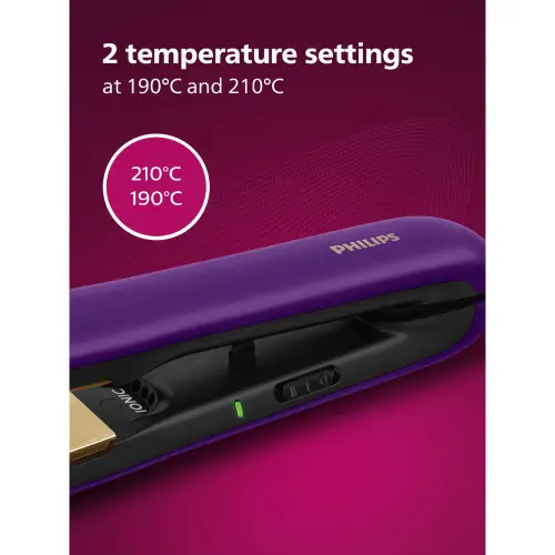 Philips Hair Straightener with Silk Protect Technology, 2 Temperature Settings, Purple (BHS336) 5 Philips Hair Straightener with Silk Protect Technology, 2 Temperature Settings, Purple (BHS336)