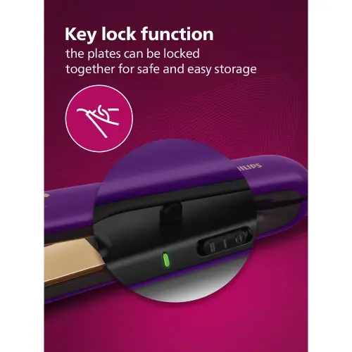 Philips Hair Straightener with Silk Protect Technology, 2 Temperature Settings, Purple (BHS336) 8 Philips Hair Straightener with Silk Protect Technology, 2 Temperature Settings, Purple (BHS336)