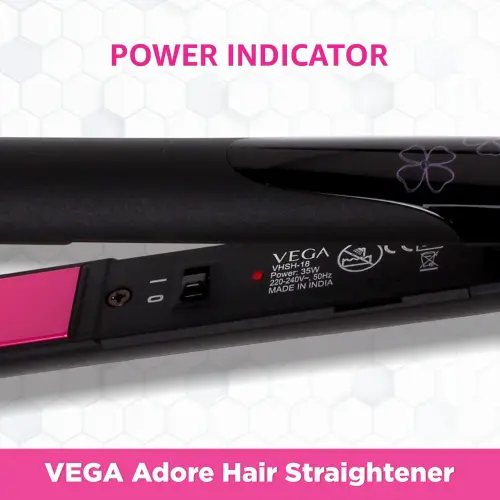Vega Adore Hair Straightener with One Heat Setting, Black (VHSH18) 10 Vega Adore Hair Straightener with One Heat Setting, Black (VHSH18)