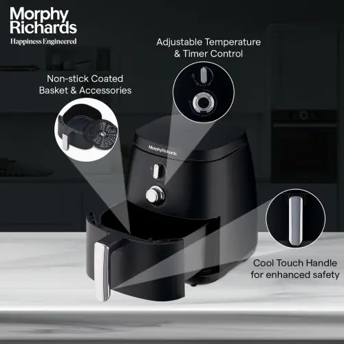 Morphy Richards Classic 5 Litres Air Fryer with Adjustable Temperature, Timer Control, Cool Touch Handle (Black) 4 Morphy Richards Classic 5 Litres Air Fryer with Adjustable Temperature, Timer Control, Cool Touch Handle (Black)