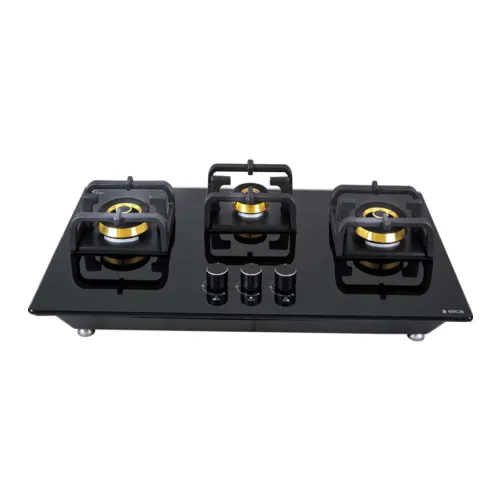 Elica Flexi Pro FB 3 Burner HOB with Auto Electric, Brass Heavy Duty Multi-Ring Burners, Cast Iron Pan Support with Matt Enamelling (3-B-75-MT-DX)
