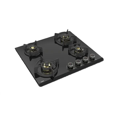 Kaff Built in Hob with Flame Failure Device, Ergonomic Design Anti Slip Metal Knob, Matt Black Drip Tray (ASF 604, Black)