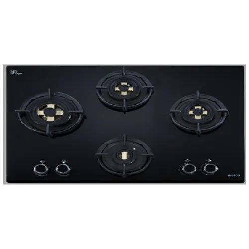 Elica Built in Hob with Auto Electric Ignition, 4 Brass Burner, Cast Iron Pan Support (Black, DFSFBMFC4B70)