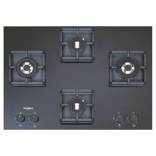 Whirlpool 70 cm Built in Hob with Auto ignition, Full Brass Burner, Cast Iron Pan Support (Black, SMARTSEALHYBRIDBRASS704)