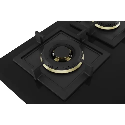 Bosch 60 cm Series 4 Gas Built-in Hob with 4 Burners, Flame Failure Safety Device (Black, PNH6B6F20I)