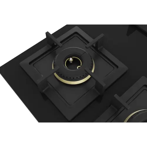 Bosch 60 cm Series 4 Gas Built-in Hob with 4 Burners, Flame Failure Safety Device (Black, PNH6B6F20I)