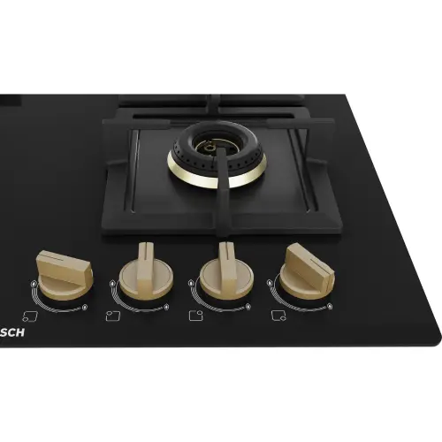 Bosch 60 cm Series 4 Gas Built-in Hob with 4 Burners, Flame Failure Safety Device (Black, PNH6B6F20I) 4 Bosch 60 cm Series 4 Gas Built-in Hob with 4 Burners, Flame Failure Safety Device (Black, PNH6B6F20I)