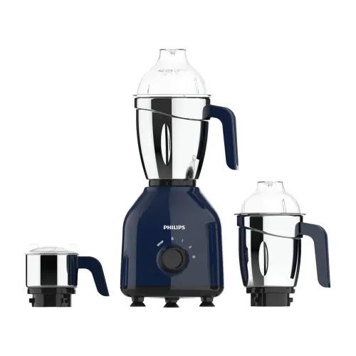 Philips 3 Jars 750 Watts Mixer Grinder with Turbo Motor, Knob Control (Blue, HL7757/01)
