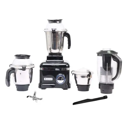 Wonderchef 4 Jars 1000 Watts Mixer Grinder with Powerful Motor, Silent Operation (SUMOBLACKMIXERGRINDERDLX1000W)