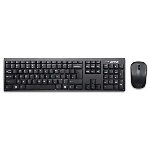Lenovo 100 GX30L66303 Wireless keyboard & Mouse Combo, 1000 DPI Mouse Optical Sensor, water resistant keyboard (Black)