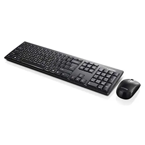 Lenovo 100 GX30L66303 Wireless keyboard & Mouse Combo, 1000 DPI Mouse Optical Sensor, water resistant keyboard (Black)