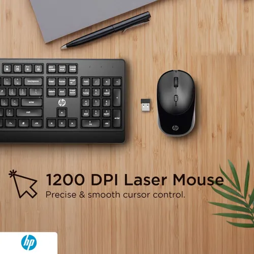 HP KM250 Wireless Keyboard and Mouse Combo with Ergonomic Design | Compatible with Windows 10 and 11 (Black)