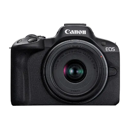 Canon Digital Camera EOS R50 (RF-S18-45mm f/4.5-6.3 IS STM), 24.2 Megapixels, 4K 30p & FHD 120p (Black)