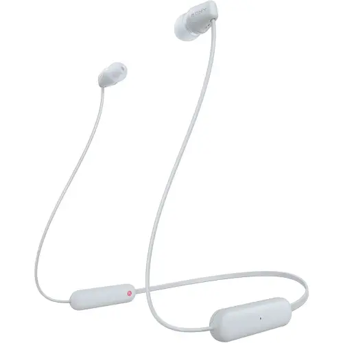 Sony WI-C100 In-Ear Wireless Neckband with IPX4 water resistance up to 25 hours battery life (White)